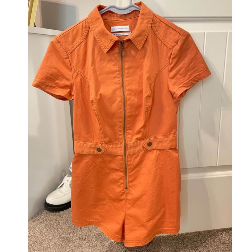 Urban Outfitters Orange Zip Up Romper